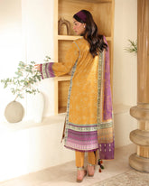 Roheenaz Amaaya three-piece printed dress with embroidered neckline